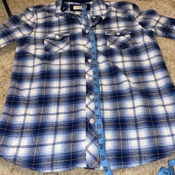 ORIGINAL Weatherproof Vintage Blue Soft Plaid Button up Long Sleeved Shirt Small - Picture 7 of 8